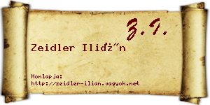 Zeidler Ilián névjegykártya